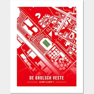 De Grolsch Veste Map Design - Red Posters and Art